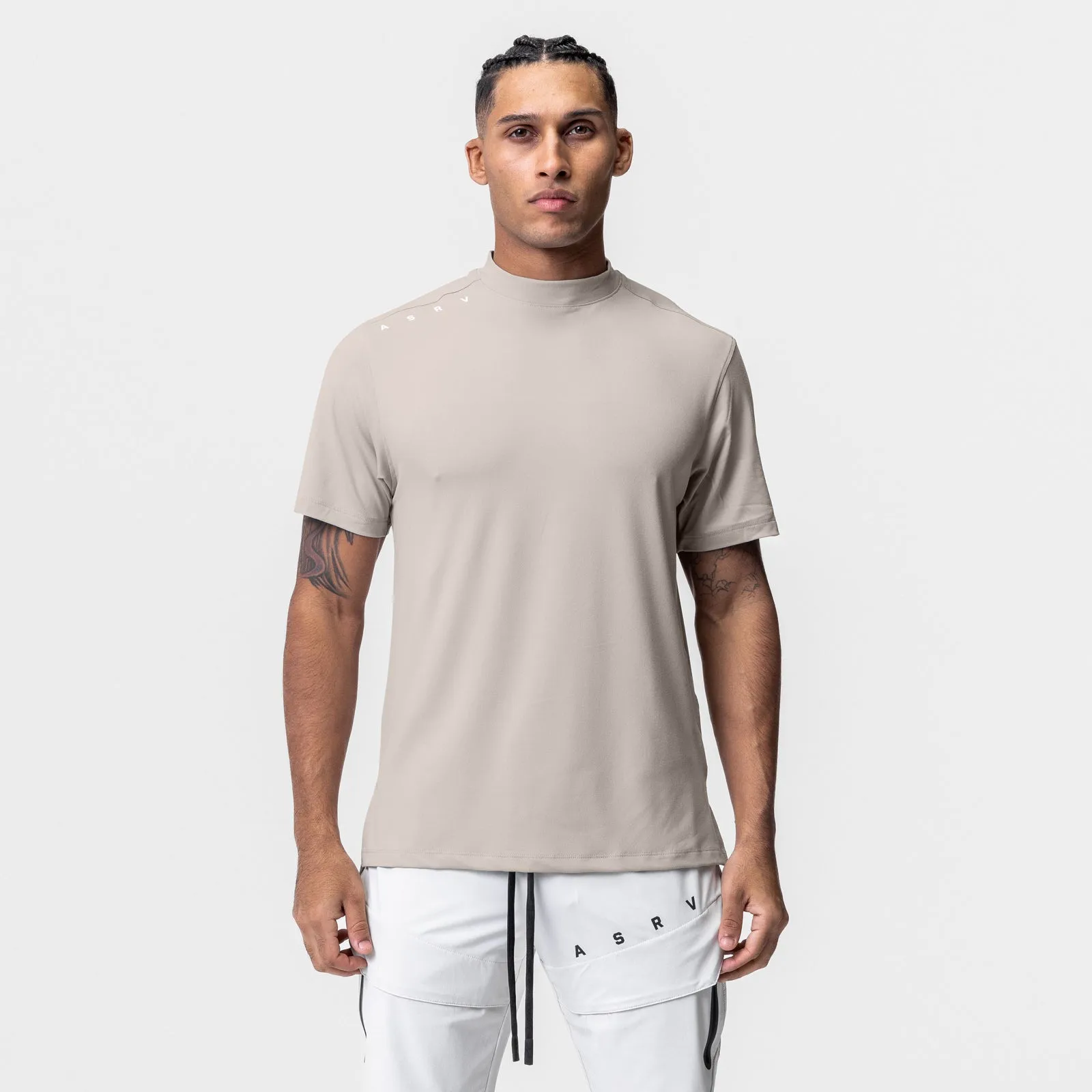 0684. Core Mock Neck Tee - Chai