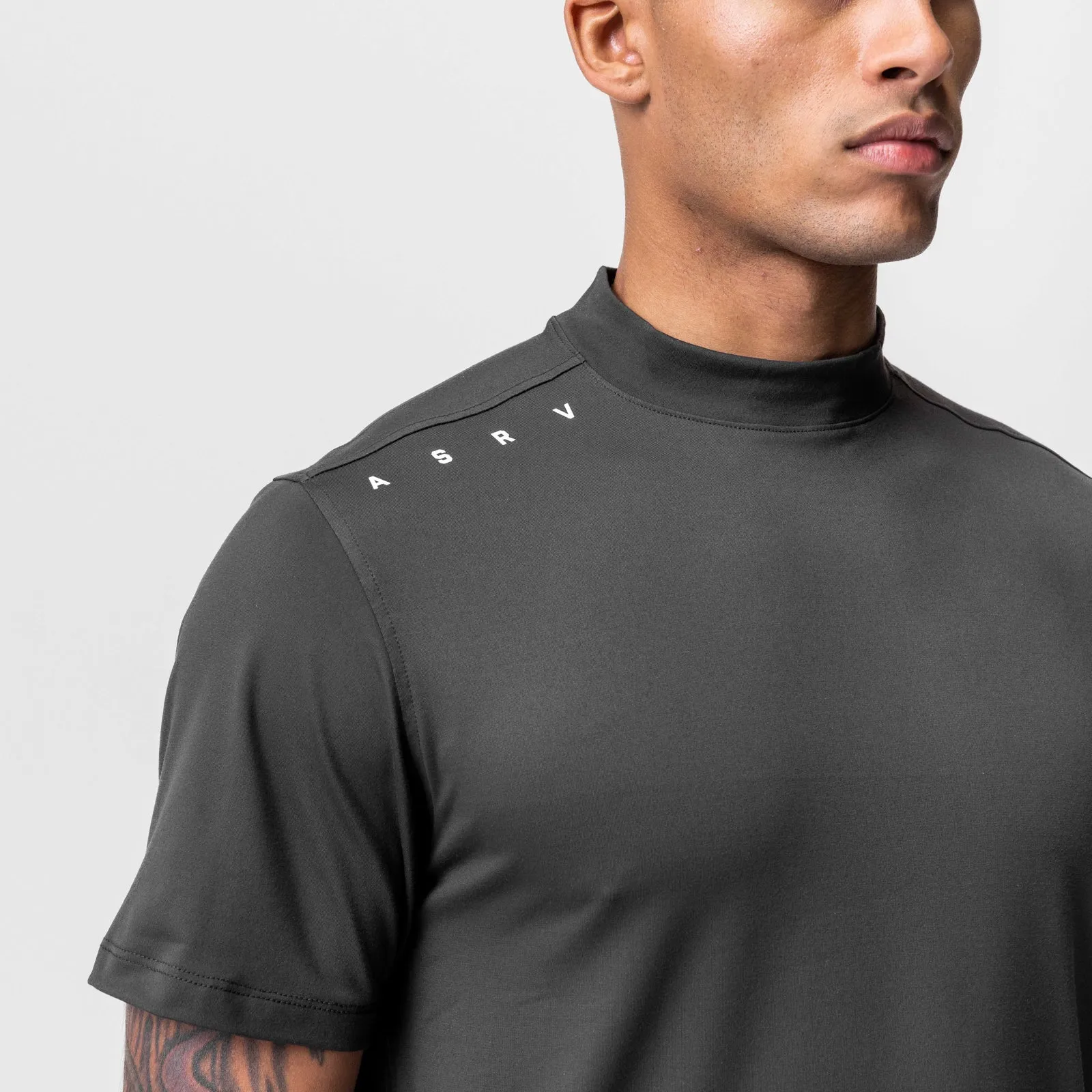 0684. Core Mock Neck Tee - Space Grey
