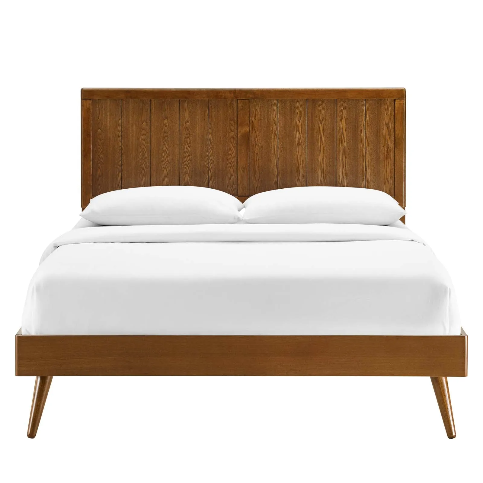 Alana King Wood Platform Bed With Splayed Legs Walnut MOD-6620-WAL