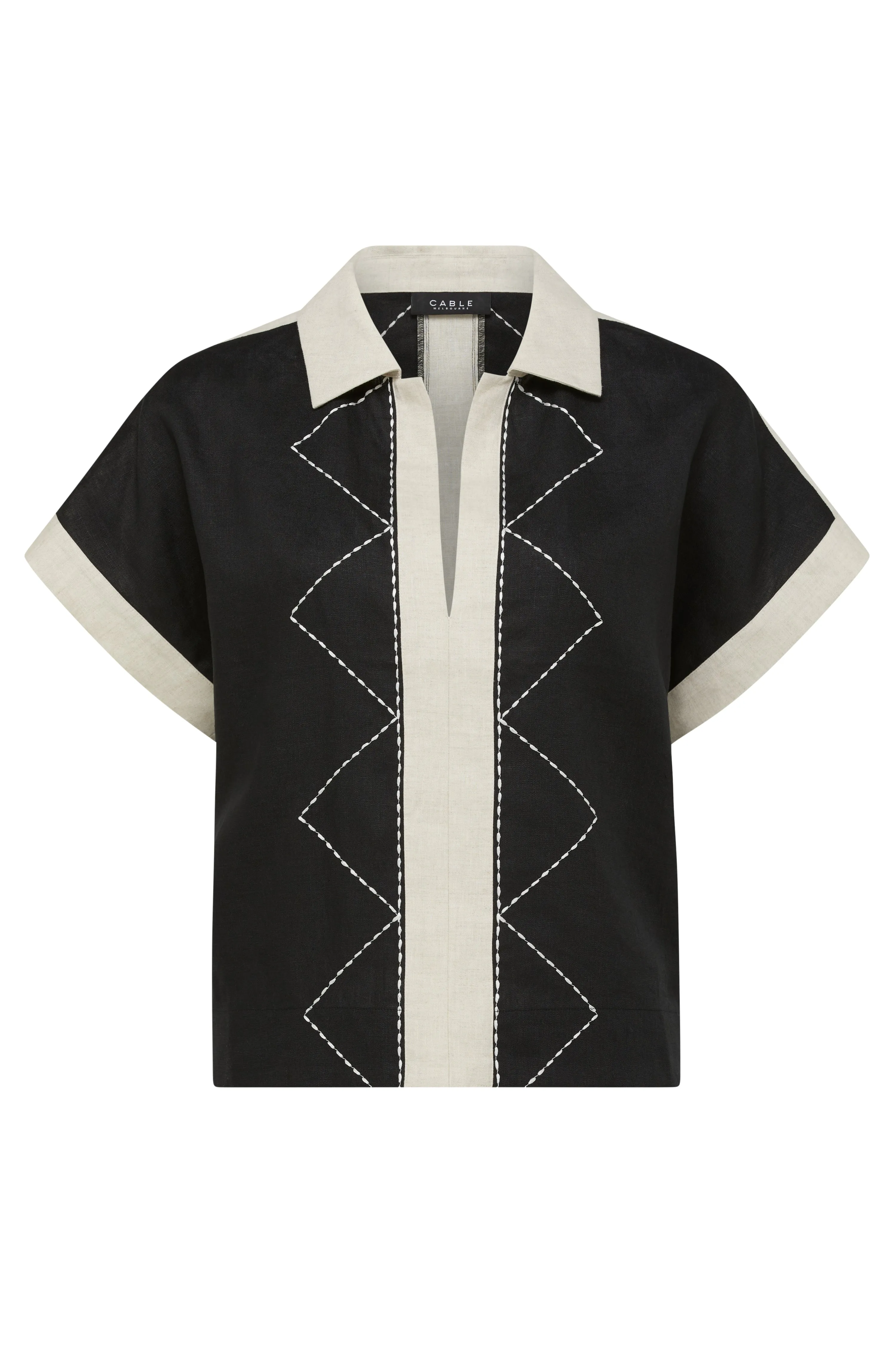 Ally Embroidered Shirt - Black