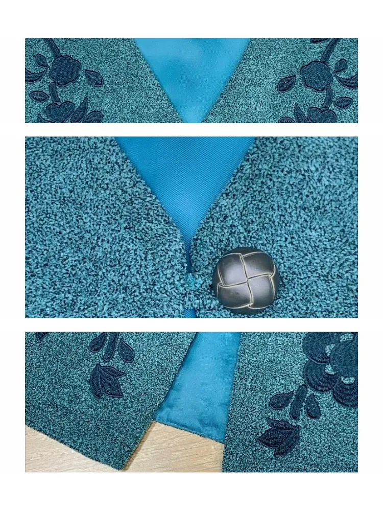 Blue embroidered vest【s0000003697】