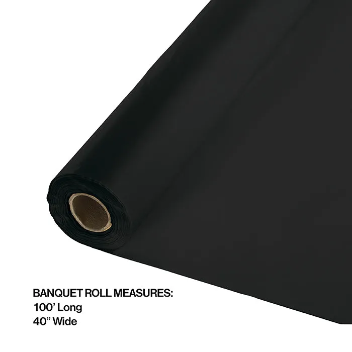 Bulk Black Velvet Plastic Banquet Table Roll 100 ft x 40 inch