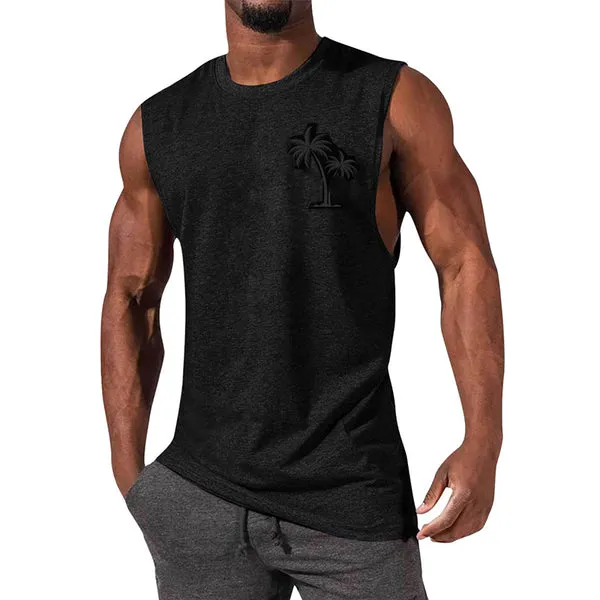 Casual Sports Printed Round Neck Tank Top
