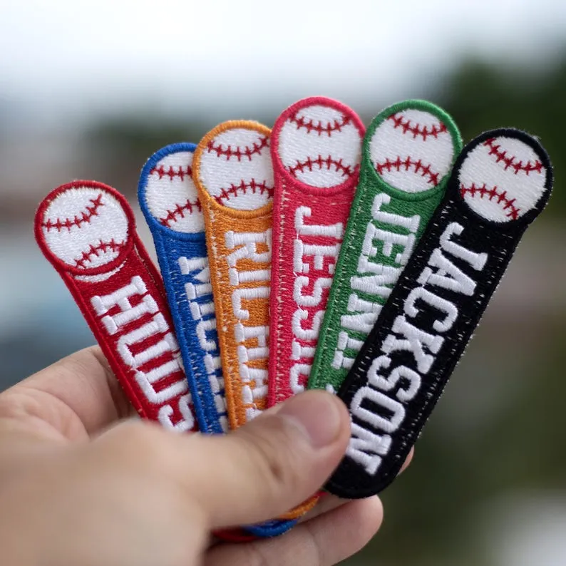 Custom Embroidered Baseball Patch, Personalized Baseball Team Name Patches, Sew On/Iron On Name Tag Applique Gifts for Ball Sport Team