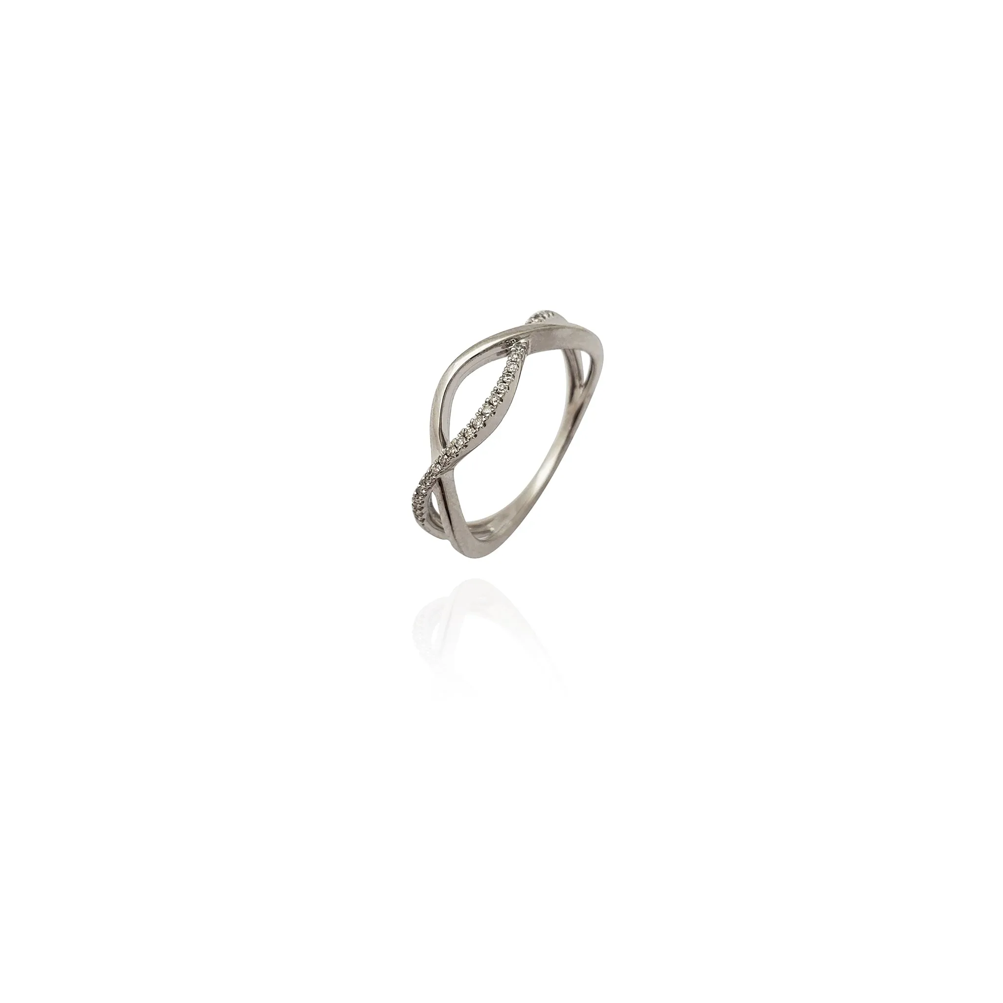 Diamond Double Criss Cross Ring (14K)