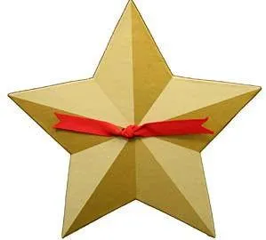 Gold Star Box with Ribbon