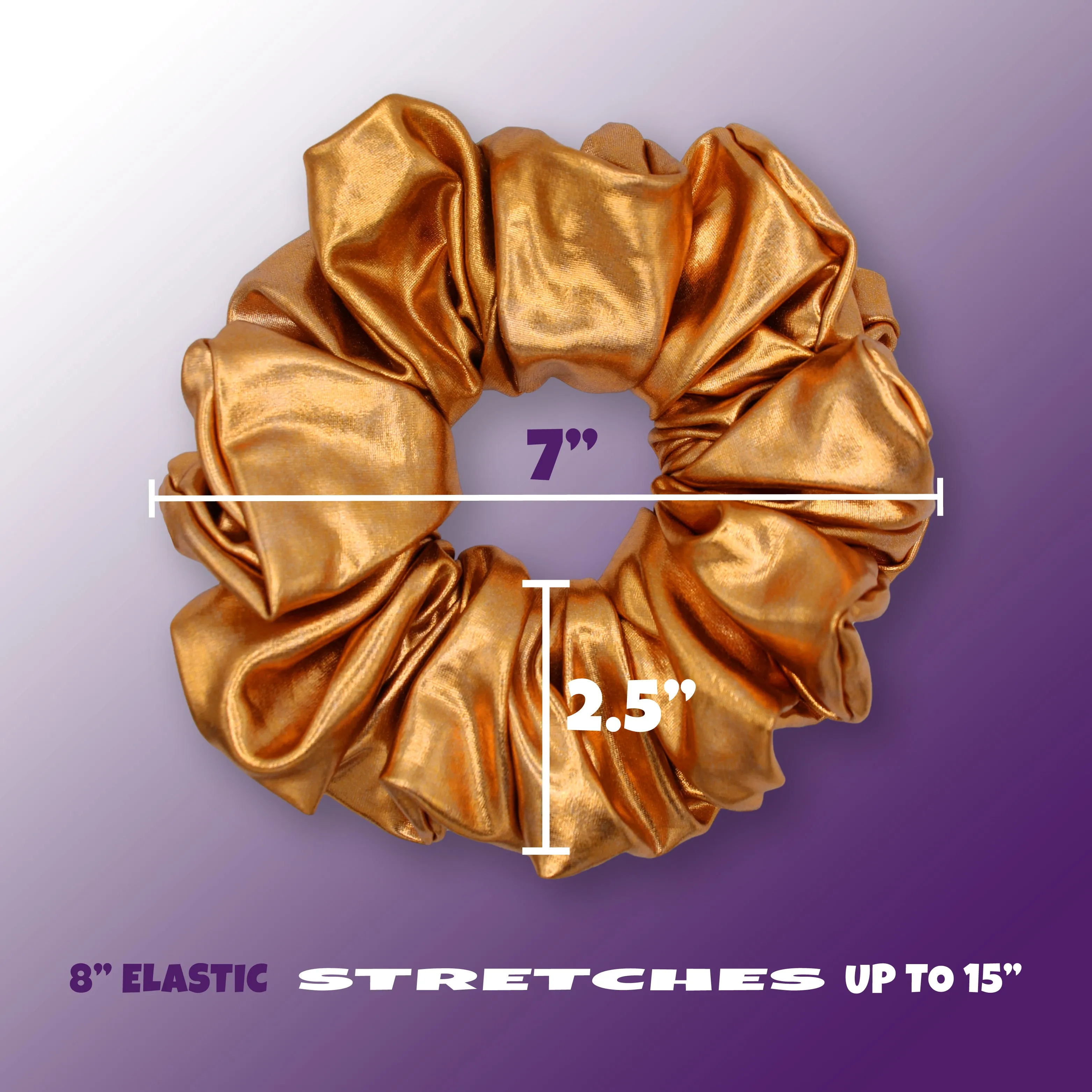 KING SIZE Metallic Scrunchies XXL Oversized Made in the USA Copper