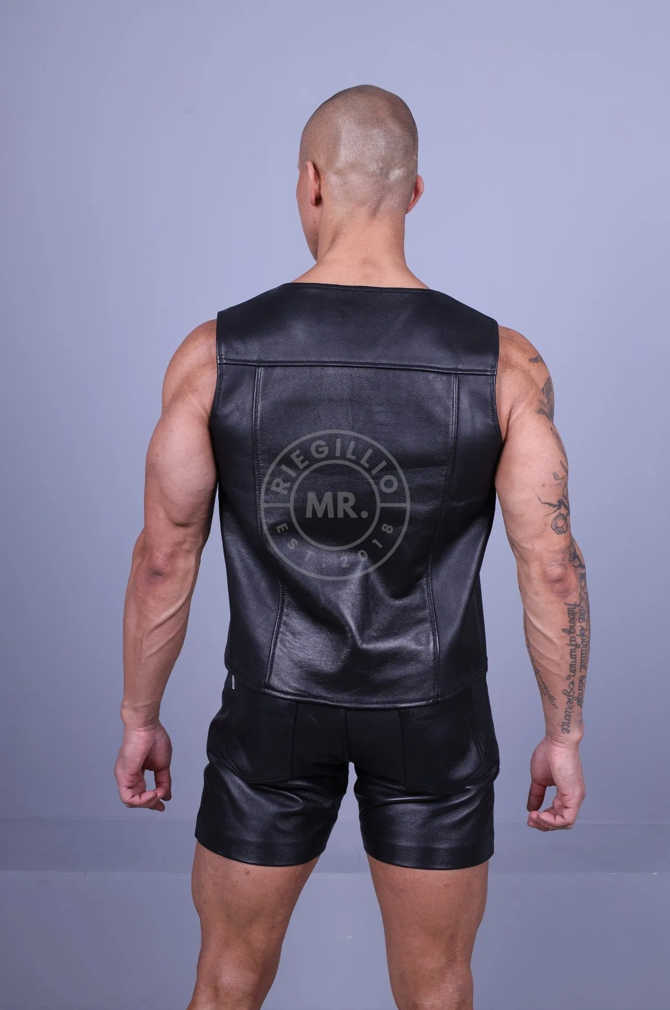 Leather Waistcoat - Black