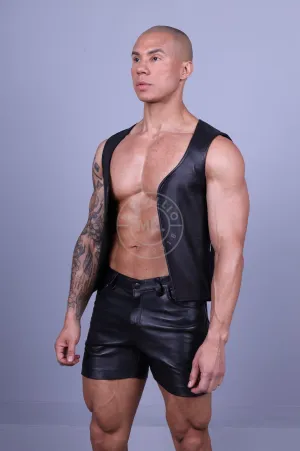 Leather Waistcoat - Black