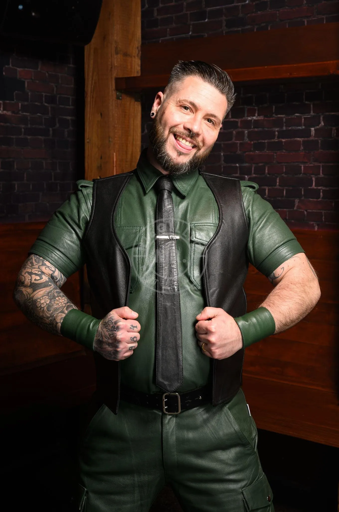 Leather Waistcoat - Black