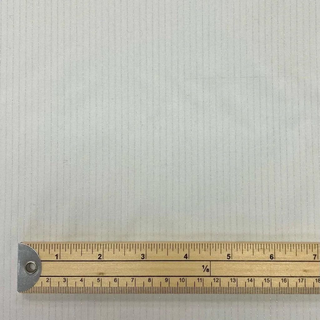 Lurex Striped Ivory Polyester Fabric