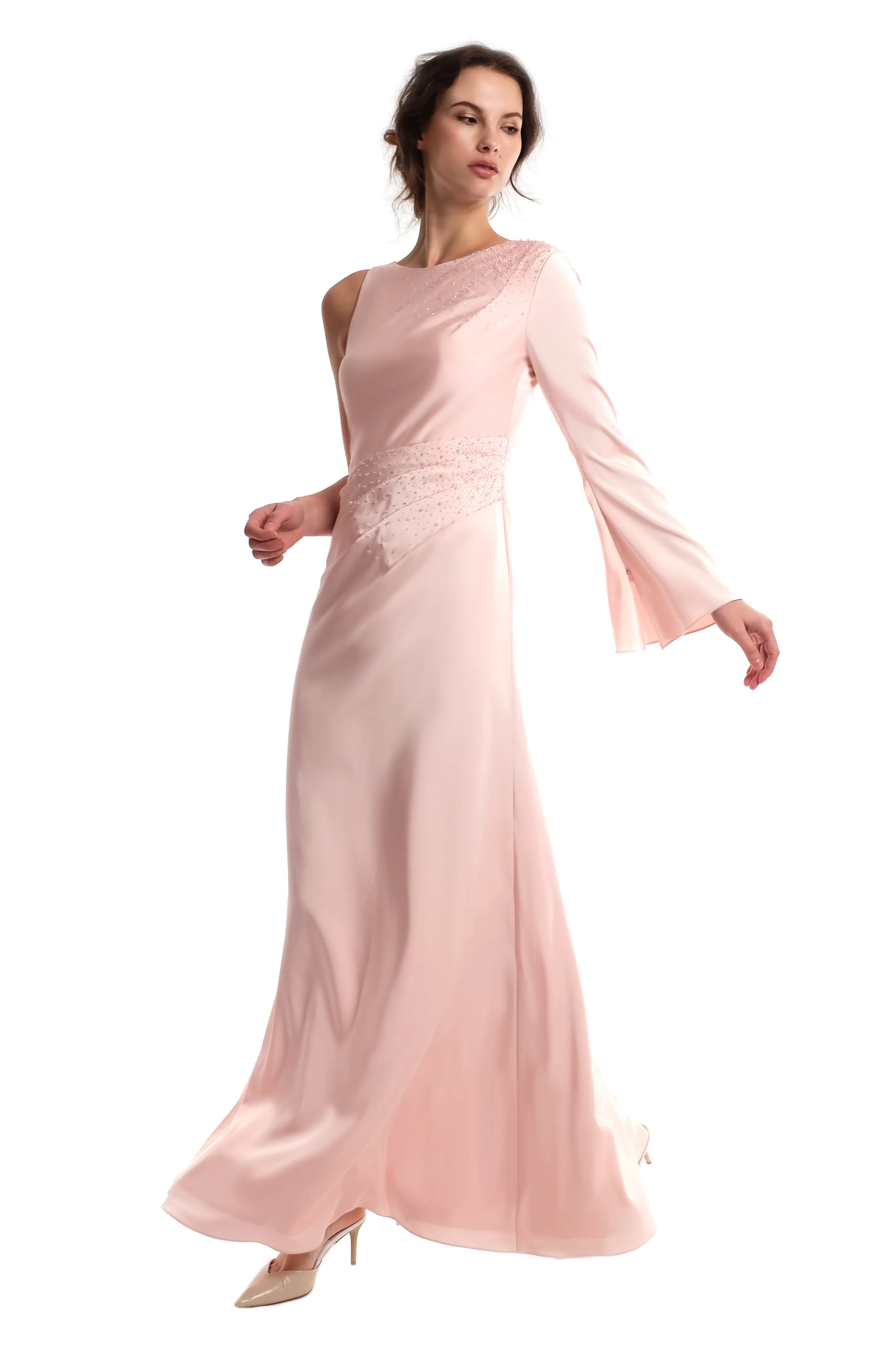 Melodie One shoulder Slik Gown