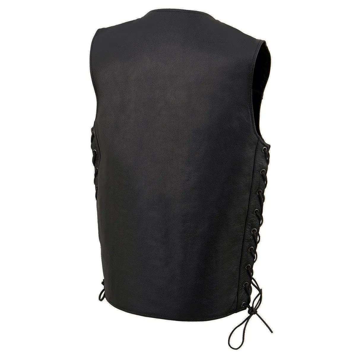 Milwaukee Leather Youth Size Black Leather Biker Style Vest with Snap