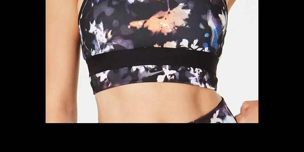 Nike Women's Indy Floral Light Support Sports Bra Charcoal Size X-Small