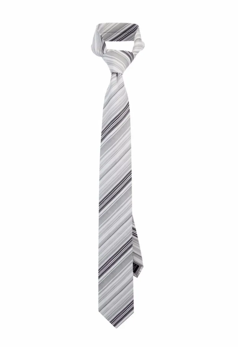 Silver Core Striped Tie