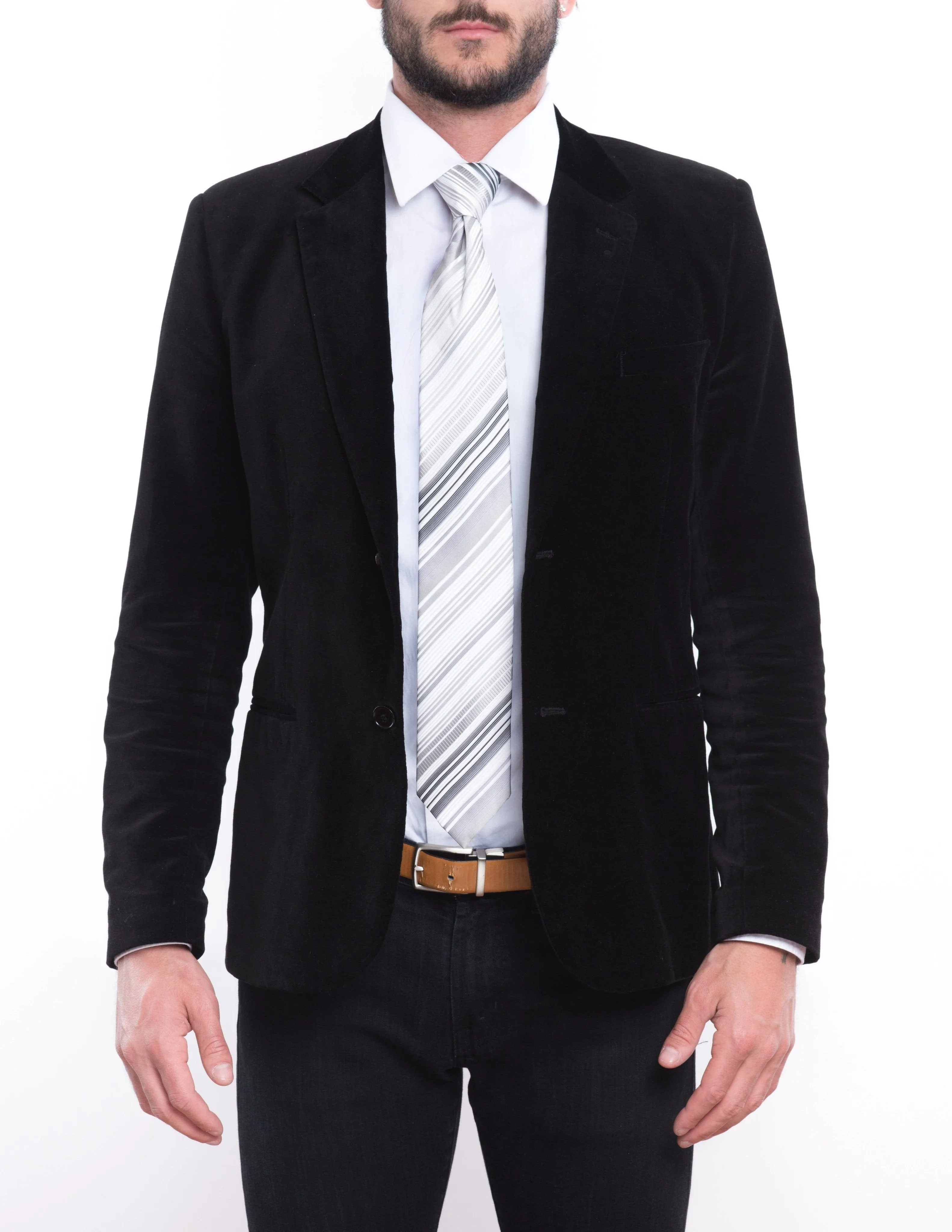Silver Core Striped Tie