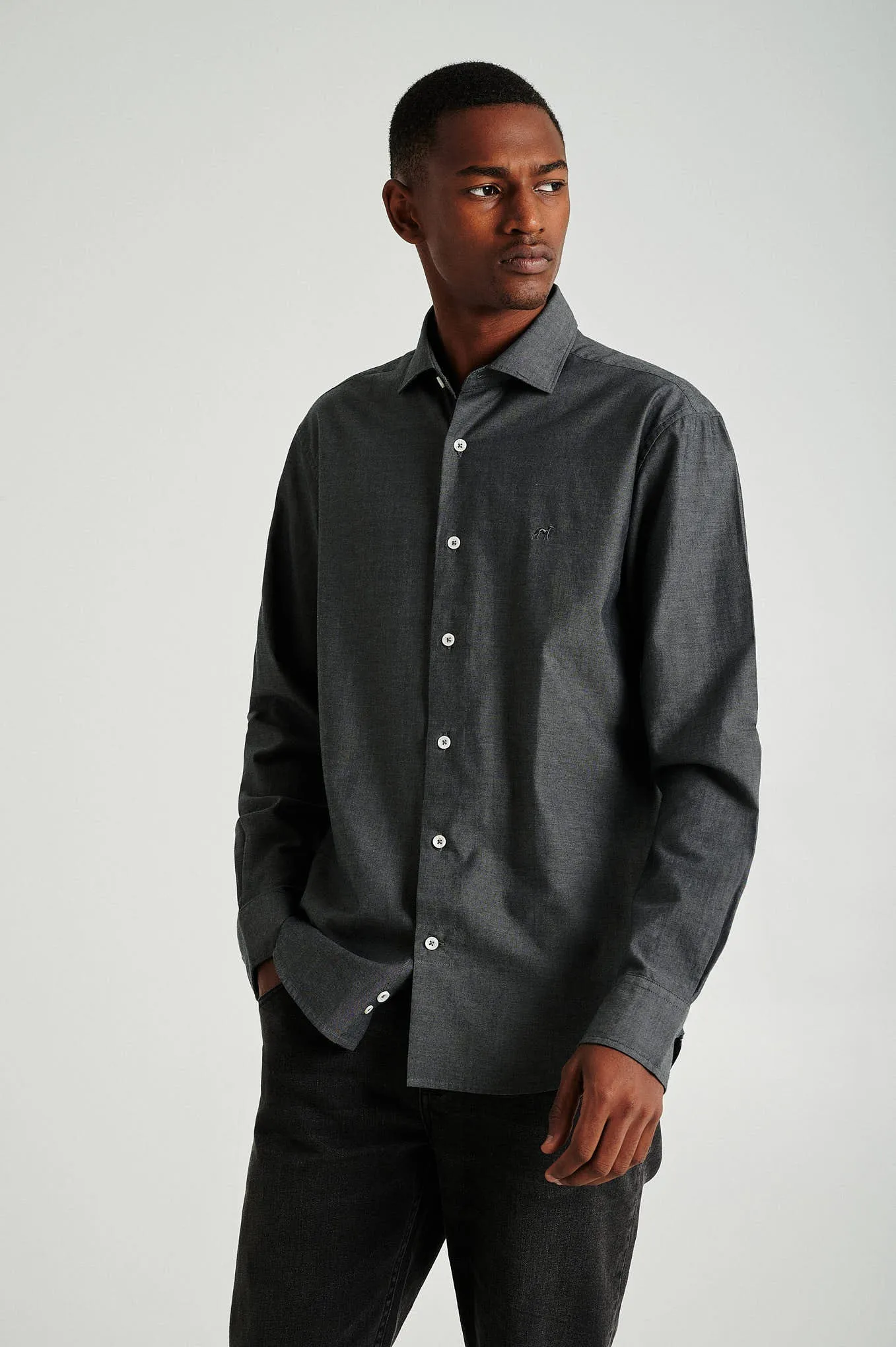 Slim fit chambray shirt