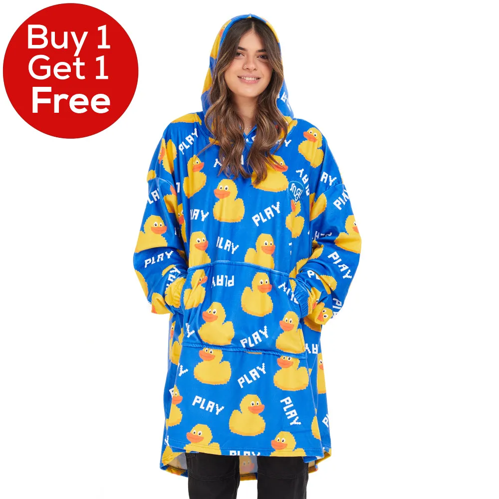 Snuggs Blanket Hoodie Blue Duck