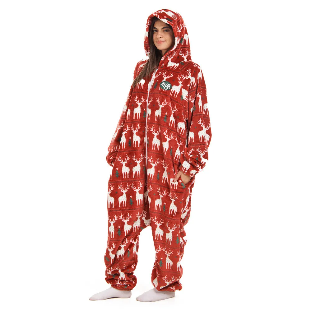 Snuggs Blanket Onesie Red Christmas