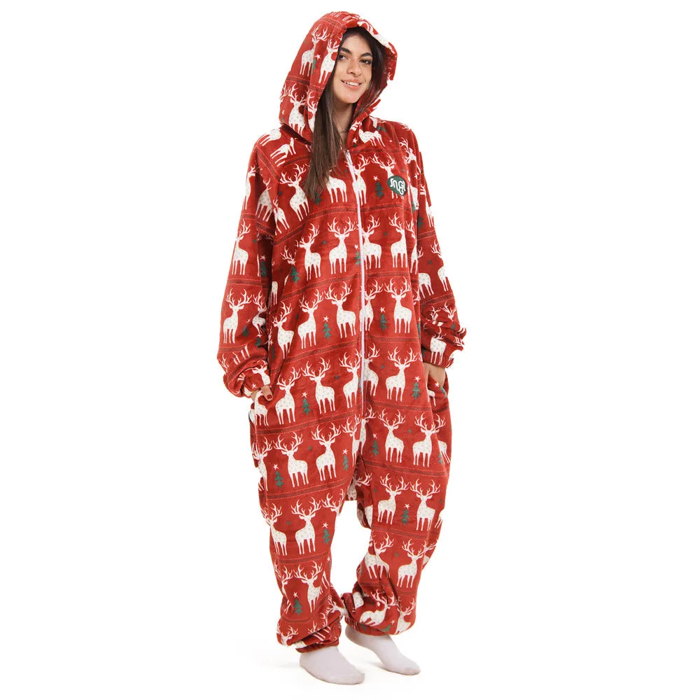 Snuggs Blanket Onesie Red Christmas