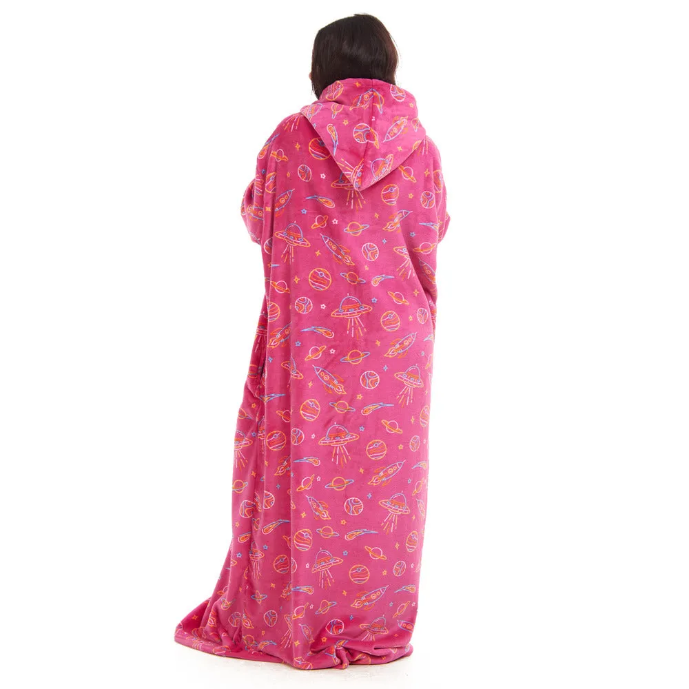 Snuggs Wearable Blanket Monk Fushia Space