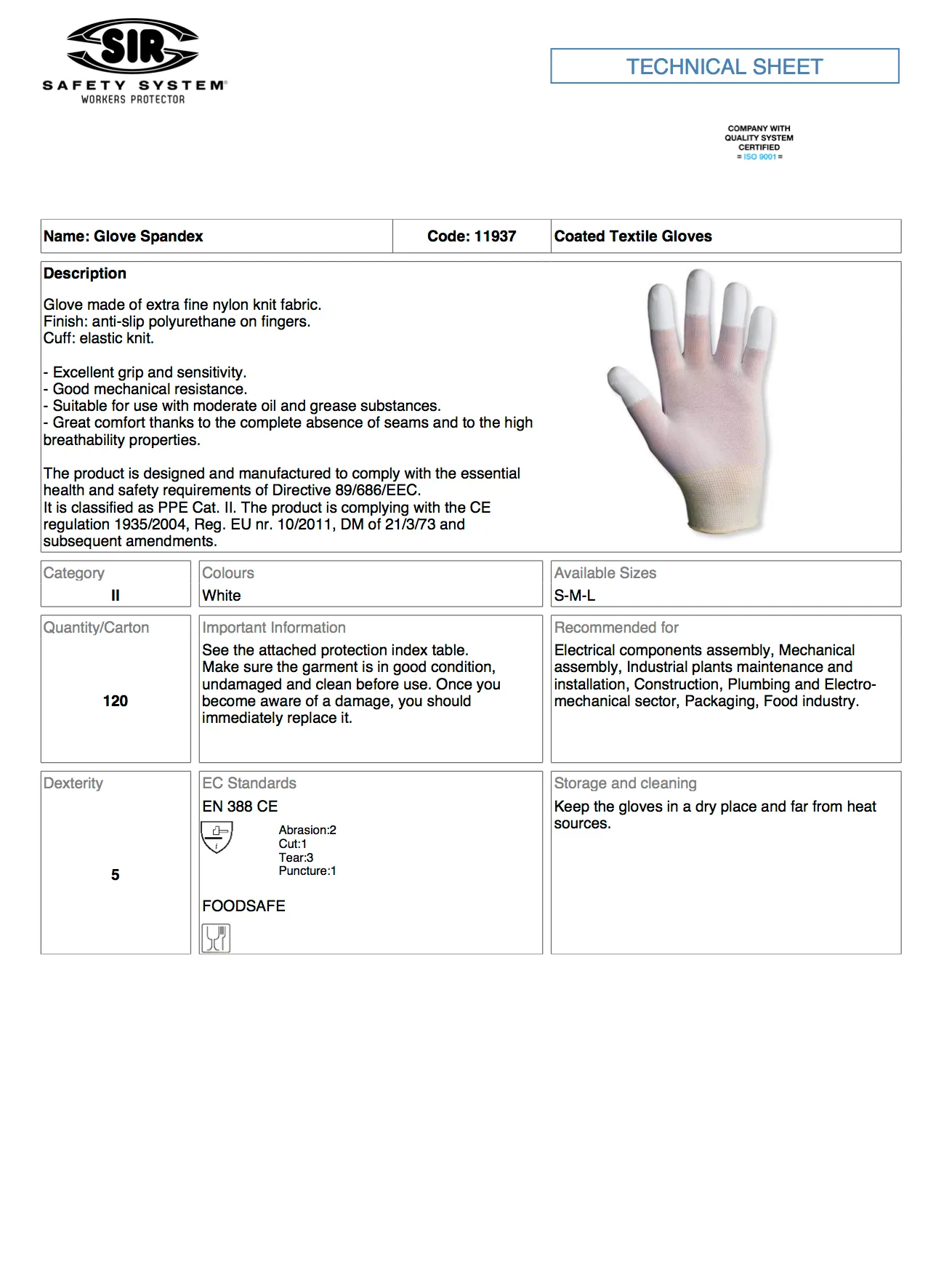 SPANDEX GLOVE