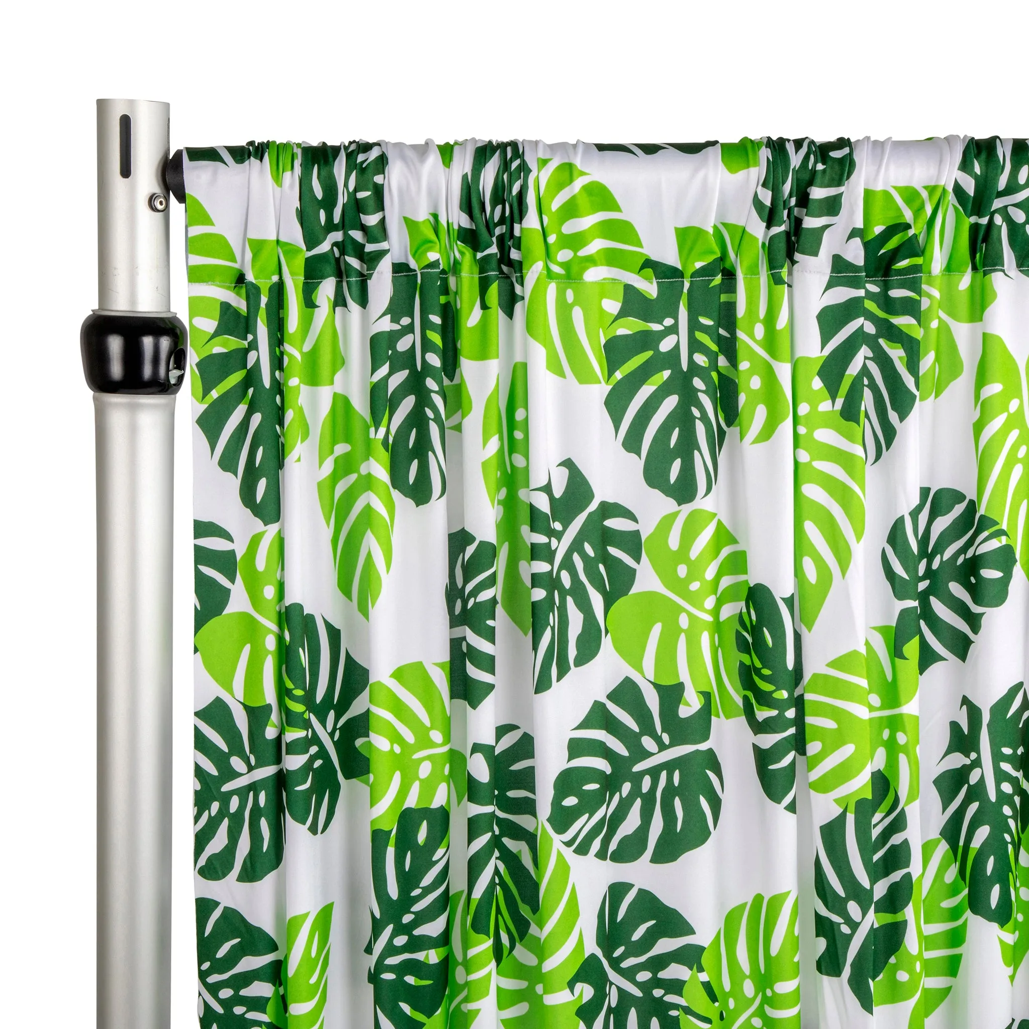 Tropical Palm Leaf Spandex 4-way Stretch Drape Curtain 12ft H x 60" W