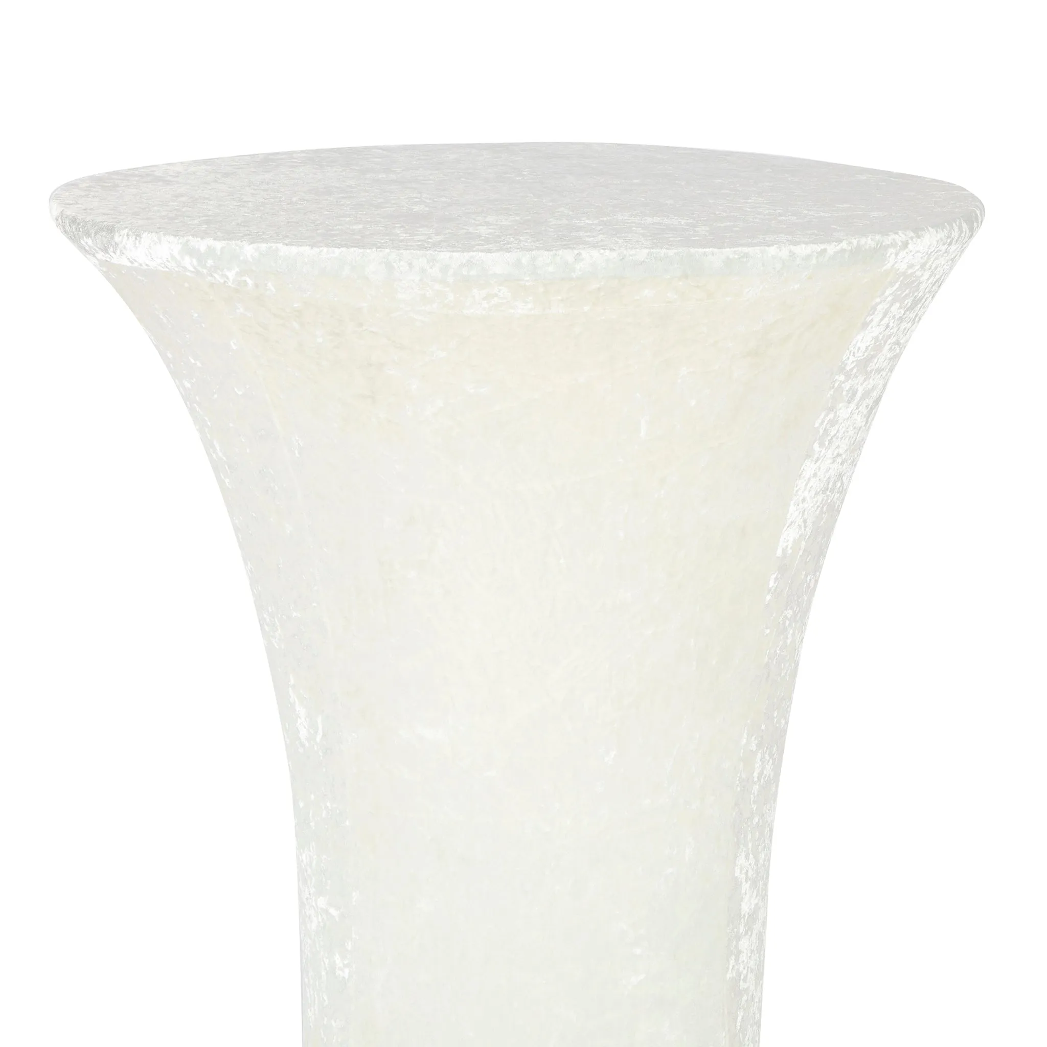 Velvet Spandex Cocktail Table Cover 32" Round - Ivory