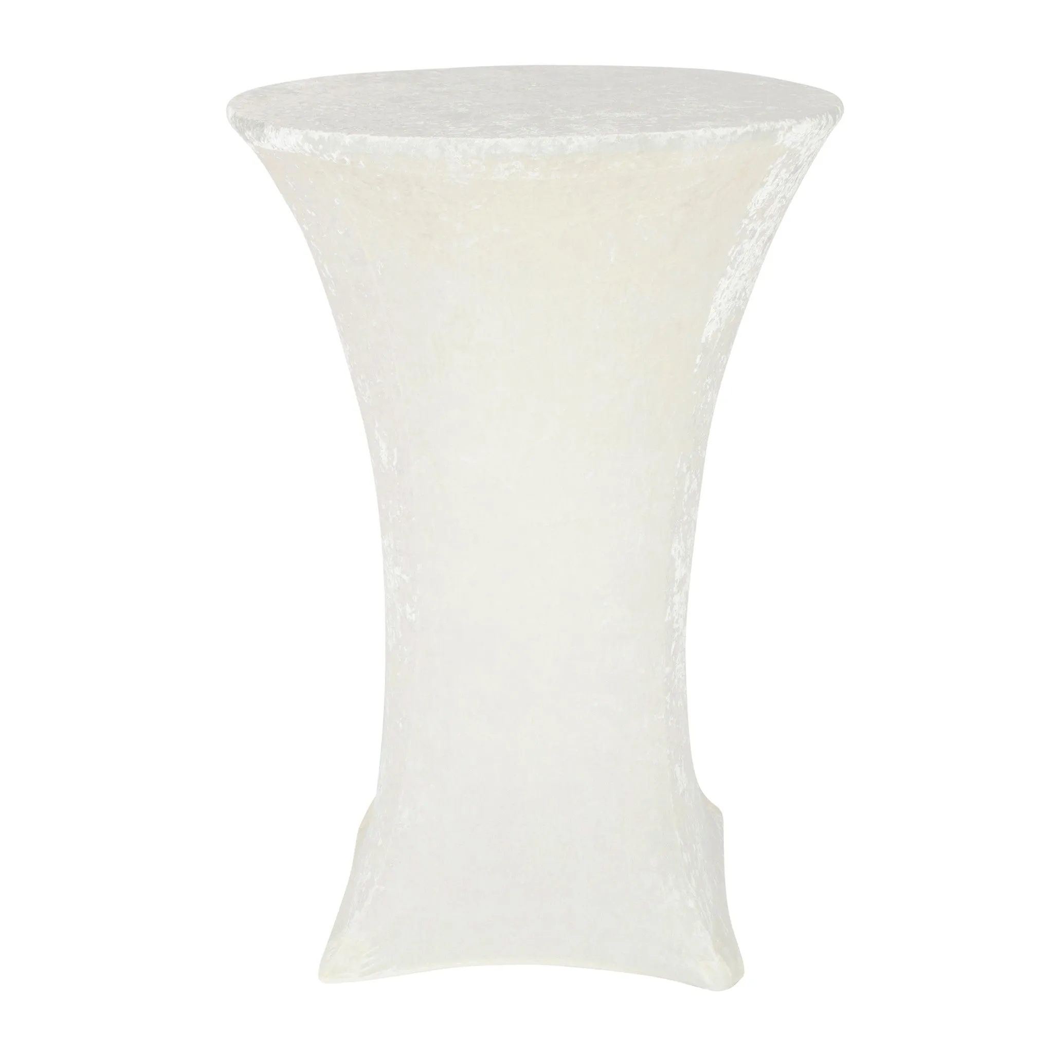 Velvet Spandex Cocktail Table Cover 32" Round - Ivory